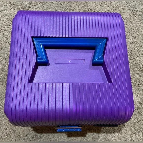 Vintage SASSABY MAKEUP CARRYING CASE Organizer Purple Model 102 Made In USA - Picture 2 of 15